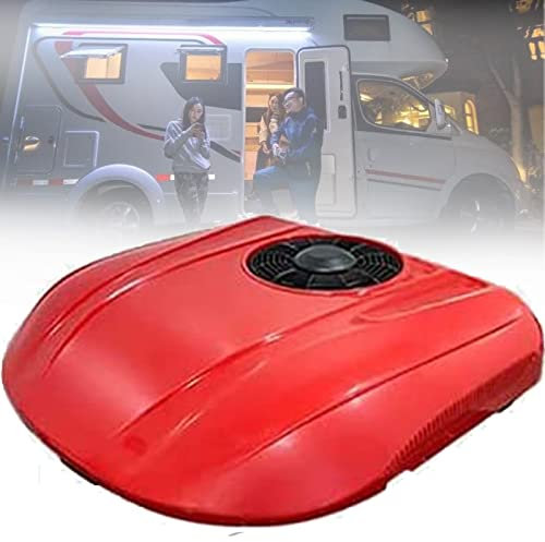 Aire acondicionado de corriente continua de 12v / 24v / aire acondicionado de techo ultrafino para minivans, vehículos todoterreno, camionetas, autocaravanas, camiones,Red-12V
