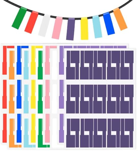 JTKREW 300 Stück Kabelbeschriftung,Kabel Beschriftung,Kabeletikett,Selbstklebend Kabelbeschriftung,Kabelbeschriftung Clip,Kabel Markierungen,Wasserdicht