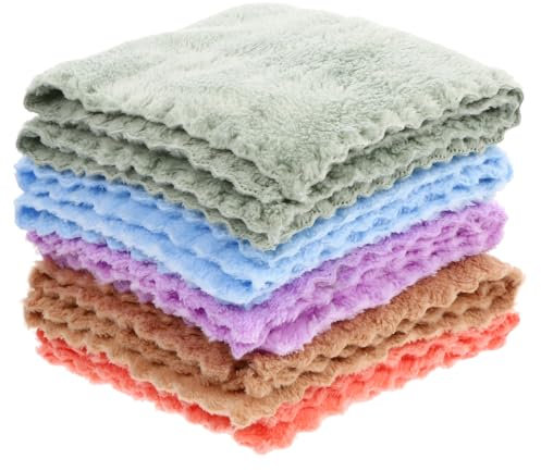 SAFIGLE 10 Piezas Toalla de Lana de Coral Toallas de Cara de Bebe toallitas recién Nacidas Toallas de Bebe Toallas Infantiles toallitas Reutilizables para Toalla de Mano