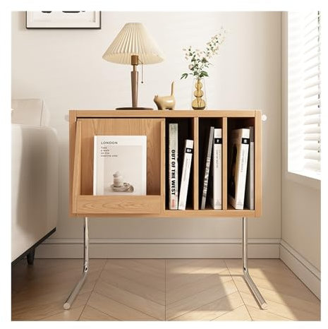 Schallplattenaufbewahrung Einfacher europäischer Massivholz-Aufbewahrungsschrank, hängender Seitenschrank, Plattenschrank, Bücherregal aus Kiefernholz, Lagerregal, einfacher Nachttisch, Wohnzimmer-Bei