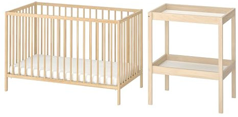SNIGLAR 2-teiliges Babymöbel-Set, 60x120 cm, Buche