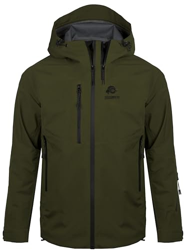 GUGGEN Mountain Allväder skaljacka för män, ultra skaljacka, H07, sport, vattentät, hardshell sportjacka, regnjacka, utomhus, andas, Olivgrön, XL