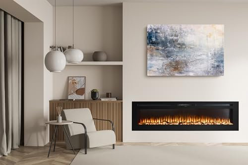 Adam Orlando Inset/Wall Mounted Electric Fire, 72 Inch