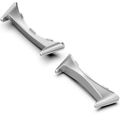 Miimall 2 Stück Metall Edelstahl Anschluss Kompatibel mit 45mm Google Pixel Watch 3 Adapter, 22mm Edelstahl Uhrenarmband Anschluss Adapter Verbinder für Google Pixel Watch 3 45MM Zubehör,Silber