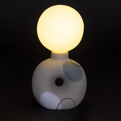 Villa d'Este Home Tivoli 1996 H.18 cm batteridriven led-klotlampa stengods bas med hål