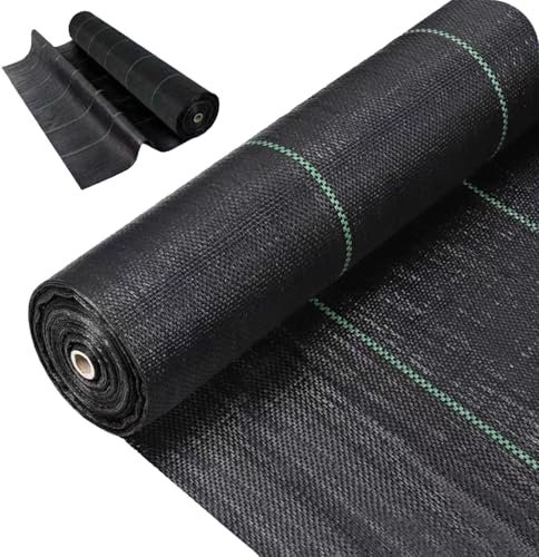 Membrane anti-mauvaises herbes, tissu anti-mauvaises herbes stabilisé aux UV, tapis anti-mauvaises herbes haute densité, couvre-sol écologique pour gazon artificiel, patios, allées et parterres de f