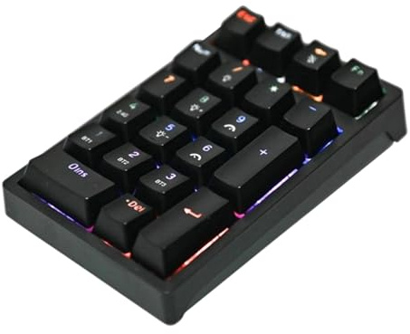 Genérico USB & Wireless Number Pad 21 Keys Compact Mechanical Numeric Keyboard | ABS Durable Build, 2.4G and Wired Connection, Portable Mini Keypad for Desktop Laptop Notebook Office School