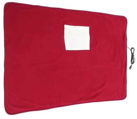 FONDOTIN Almohadilla Calefactora USB para Mascotas Manta Eléctrica Térmica para Perros y Gatos Tapete Térmico de Invierno Color Vino Tinto Suministros para Animales Domésticos