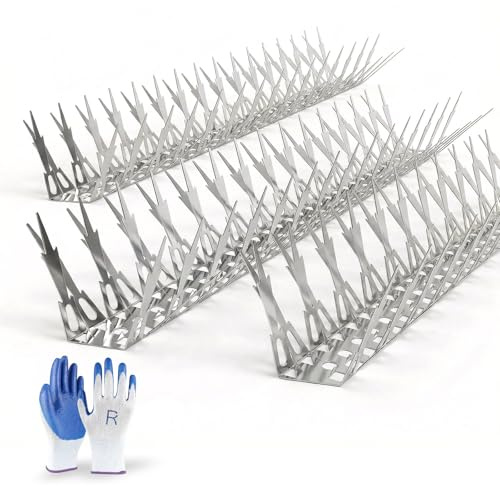 OFFO Dissuasori per Piccioni, Spuntoni Scaccia per Uccelli in 304 Acciaio Inox Pre-Assemblato 9,9m Anti Deterrente Piccioni Utilizzato per Balcone Dal Tetto Recinzione Condutture
