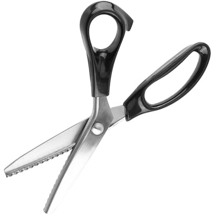 Ciseaux crantés, ciseaux dentelés festonnés en acier inoxydable en zigzag, ciseaux de couture à bords ronds et triangulaires pour le cuir, la couture et l'artisanat du papier (5 mm)