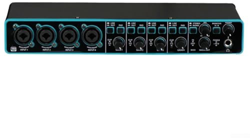 ZWEquipint Interfaz de audio USB profesional 4x4 tarjeta de sonido con preamplificador de micrófono para grabación de estudio, mezclador ABS portátil para músicos y podcasters