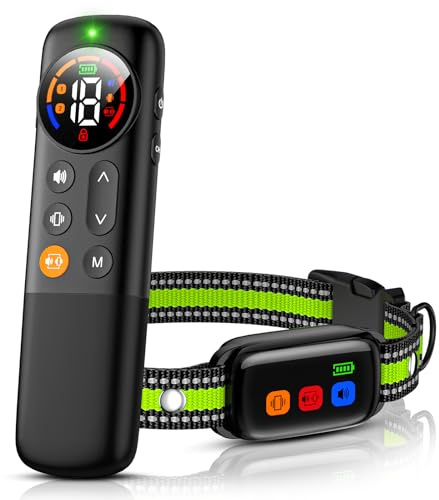 Training Collar with Remote, Anti Bark Collar for 10-120lbs Small Medium Large Dogs, Waterproof | Safe Lock | 2000FT | Painless and Humane Collar to Stop Bad Behaviors