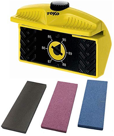 Swix Kantenschleiferset mit Edge Tuner von Toko und Alu Oxyd Steinen von SKS - Messerschärfer - Rosa, Blau - Schärfset