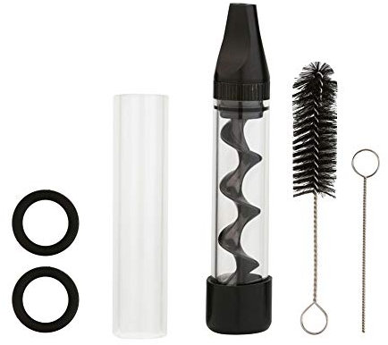 nulala Kit de tubo de vidrio torcido, espiral, pipa de fumar, boca plana, mini espiral