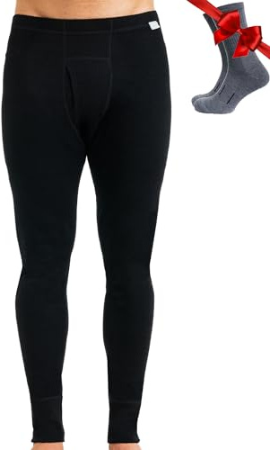 Merino.tech Pantalon Termico Lana Merino Hombre -100% Termica Lana Merino | Térmica para senderismo, esquí y outdoor. No pica, termorreguladora, antiolores