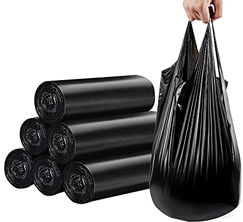 Kleine Müllbeutel, Stark und Geruchlos - Schwarze Kunststoff-Beutel für Badezimmer, Küche, Wohnzimmer, Büro - 6 Rollen, 120 Stück