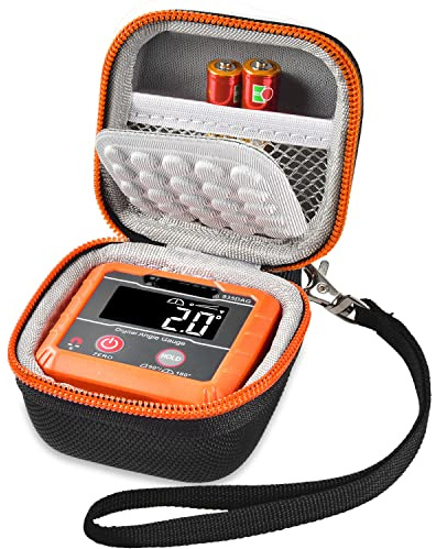 ANKHOH Case Compatible with Klein Tools 935DAG Digital Electronic Level and Angle Gauge, Finder Protractors Carrying Storage Holder Bag Fits for Degree Ranges Measures Batteries (Box Only), Orange