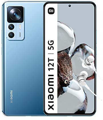 Xiaomi 12T 5G Smartphone+Kopfhörer, 8+128GB Handy ohne Vertrag, 6.67” 120Hz CrystalRes AMOLED-Display, 108MP Pro-Grade-Kamera, 120W HyperCharge, 5000mAh, Blue (DE Version + 2 Jahre Garantie)