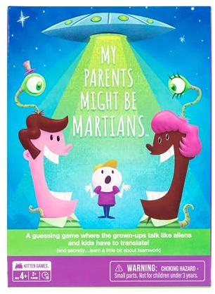 Exploding Kittens - My Parents Might be Martians - 2+ Players - Ages 4+ - 10 Minutes to Play - Teamwork and Guessing Game - Kid Friendly Card Game, Ideal for Family Night Fun, Parents and Kids
