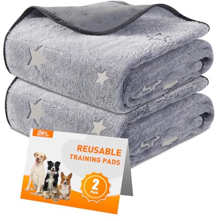 Washable Puppy Pads, 2 Pack Reusable Puppy Training Pad Dog Pee Pad 79x92cm | Fast Absorb Whelping Mat,Non-Slip Dog Wee Pad for Playpen Bed Crate Floor Cage Incontinence Housebreaking Potty Training,Star
