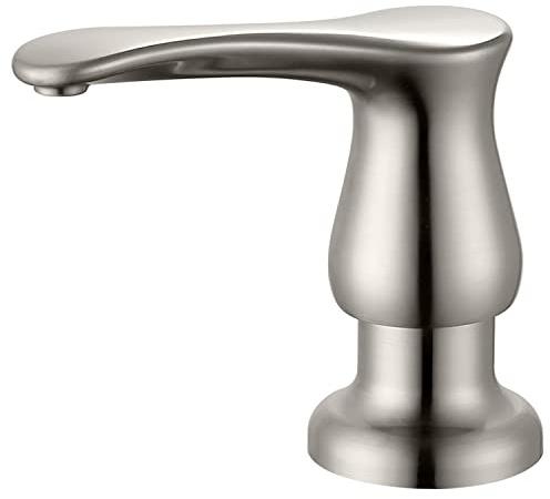 GAGALIFE Kitchen Sink Soap Dispenser with 17 OZ Bottle - Brushed Nickel