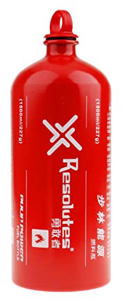 Aluminium-Flasche für flüssige Brennstoffe, Campingkocher, Gas-, Öl-Behälter, 1500 ml, Rot
