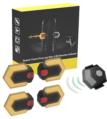 NITEBEAM CarryBright CBX4 Clignotants avant et arrière pour vélo avec télécommande sans fil intelligente, indicateur de direction de vélo avec klaxon, blanc et rouge, étanche IPX6