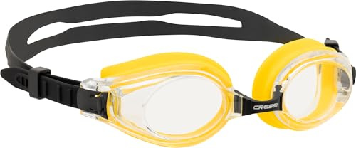 Cressi Nuoto 3.0 Goggles Yellow/Black - Occhialini da Nuoto per Adulti, Naselli Intercambiabili per Comfort e Massima Visibilità, Giallo/Nero, Taglia Unica