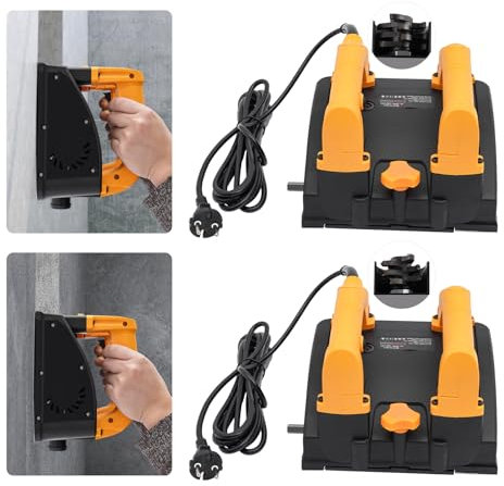 Mermajestic Fresa per calcestruzzo elettrica da 1200 W, 1000 – 4000 giri/min, fresatrice portatile con 26 lame, profondità di spazzolatura 1-4 mm, larghezza 15 cm, piallatrice a parete, profondità