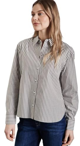 Street One Blusa de Rayas para Mujer, Marrón Muddy Brown, 48