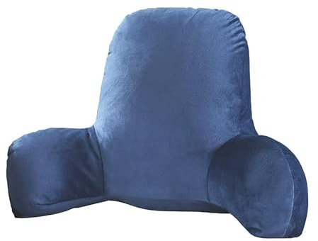 Lichi Reading Pillow, TV Relax Pillow, Lumbar Support Pillow for Car and Office, Back Support Cushion with Washable Cover, Bed Rest Pillow with Support Arms, Perfect for Adult Kids (Blue)
