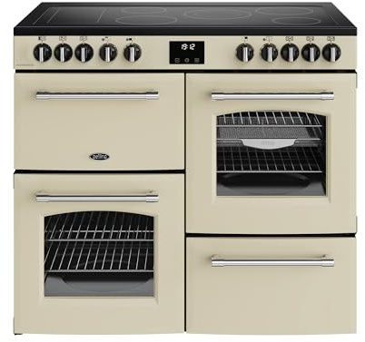Belling Farmhouse 100E 100cm Electric Range Cooker with Ceramic Hob - Cream - A/A Rated