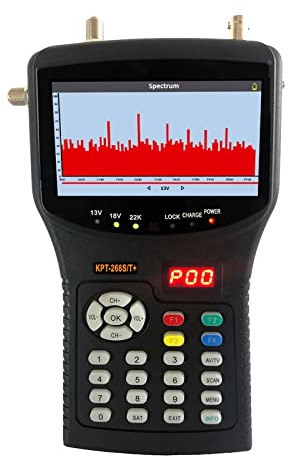 ZKLGS Buscador de Satélites, KPT-266ST+ Plus AHD DVB-S2 T2 -C Medidor de buscador de satélite HD Receptor de TV por satélite Análisis de Espectro KPT-717ST(KPT-266ST Add AHD)