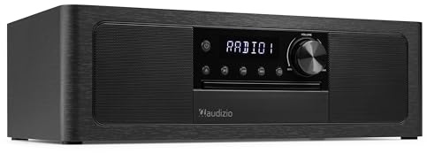Audizio Lunata – Radio Dab+ y FM con Reproductor de CD, Bluetooth 5.3 y Potencia de 100W, Sistema Multimedia con HDMI ARC, USB y Altavoces estéreo, Acabado en Negro