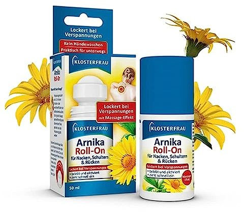 Klosterfrau Arnika Roll-On, gegen Verspannungen im Nacken, Schultern & Rücken, mit Massage Effekt, 50 ml