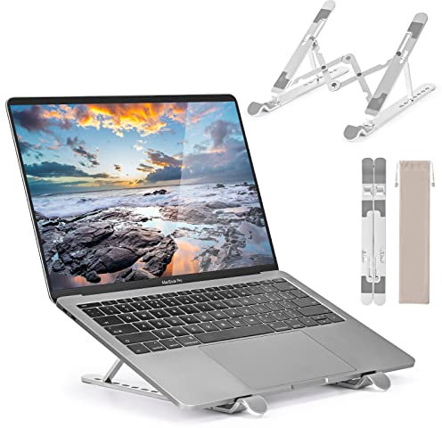Hoppac Supporto PC Portatile, Regolabile 7 Livelli Supporto Per Laptop, Alluminio Pieghevole Ventilato PC Stand,Supporto Notebook Alluminio Compatibile Con Macbook Air/Pro/ASUS/Lenovo/Acer/HP 10-17”