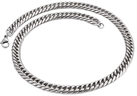 AmDxD Pulsera personalizada para hombre de acero inoxidable, eslabones, pulsera de eslabones, ideal como regalo para hombres, 9mm19cm, Acero inoxidable, Sin piedras preciosas