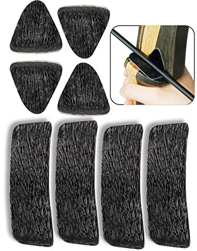 longbowmaker Pfeilauflage Bogenschießen Selbstklebend Kunstpelz Arrow Rest Pad 2 teilige Hand Bogenauflage für Recurve Bogen-4 Paar (Schwarz)