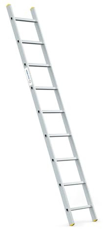 HOSTROM Echelle Simple StablePro 9 marches en Aluminium, légère et Durable, Hauteur de Travail maximale 3,47m, Garantie 5 Ans, Charge maximale 150kg