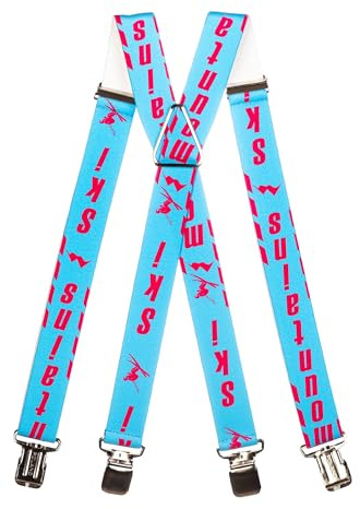 Olata Tirantes Ajustables para Pantalón de Esquí (Azul/Rosa) - 4 cm Adulto. X-Forma (Metal)