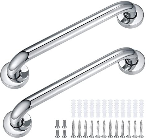 2 Pièces 40 cm Barre d'appui en Acier Inoxydable Poignée de Baignoire de Salle de Bain Antidérapante Poignée de Douche Barres de Sécurité Murale pour Personnes Âgées Handicapées Enfants Enceinte