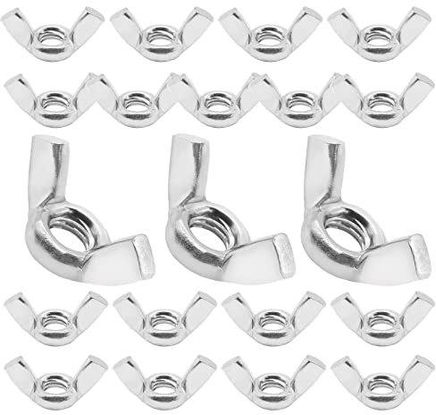 Waziaqoc Dadi ad alette da 3/8 -16 (20 pz), 304 dadi ad alette in acciaio inossidabile parti di fissaggio 3/8 -16 dado a farfalla