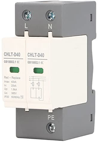 Parafoudre de Tension IP20 2P, parafoudre de Maison de 20 kA à 40 kA, Dispositif de parafoudre de Tension détachable AC 385 V adapté aux immeubles résidentiels et de Bureaux