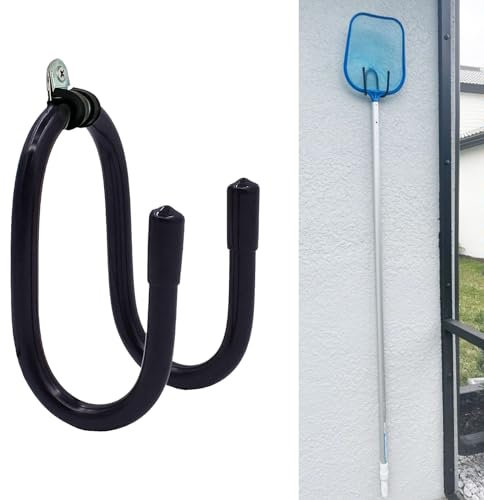 Non Rust Pool Pole Hangers - Ideal Pool Fence or Wall Mount Storage Hooks for Pool Equipment, Brush, Vacuum Hose, Skimmer & Garden Tool Organizer Holder -Hardware Included