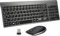 Clavier et Souris sans Fil - Ergonomique 2.4G Silent Compact Clavier de Souris Pleine Taille pour PC/Portable/Ordinateur/Laptop/TV (Noir)