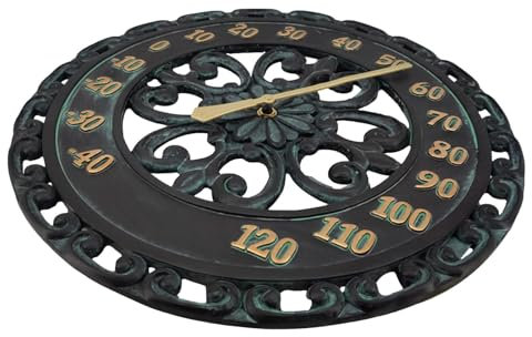 Termómetro colgante de jardín, termómetro decorativo para colgar | El termómetro colgante de jardín está hecho de resina de alta calidad con un aspecto metálico,