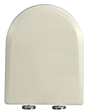 Generisch Toilettensitz, D-Form, mit Absenkautomatik, Schnellverschluss, leicht zu reinigen, 44,5 x 35 cm, Beige