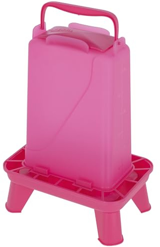 Kerbl Hobbyfarming Comedero automático con Patas, Suministro automático de alimento, Incl. Patas, Tapa Desmontable, Resistente a la Intemperie, Fácil de Limpiar, Recipiente Transparente