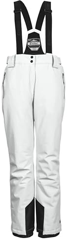 killtec Femme Pantalon de Ski/Fonctionnel avec Bretelles Amovibles, Protection des Bords et Jupe Pare-Neige KSW 249 WMN Ski PNTS_ERIELLE, gebrochenes Weiss, 50, 43428-000