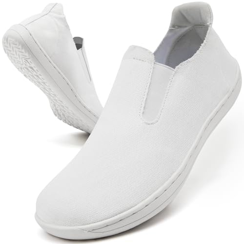 Oltyutc Freizeitschuhe Sommerschuhe Damen Sportschuhe Turnschuhe Laufschuhe Barefoot Barfußschuhe Barfuss Schuhe Damen Breite Füße Sneaker Barfußschuhe Joggingschuhe Walkingschuhe Weiß 36 EU